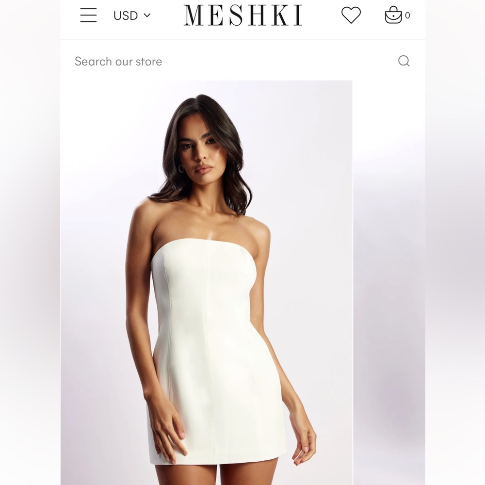 Meshki Maci Crepe Mini Dress White